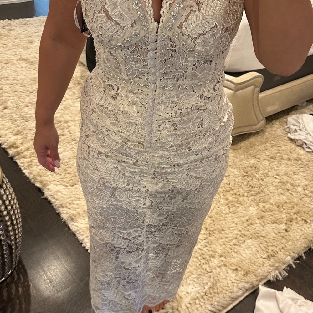 White Self Portrait Dress